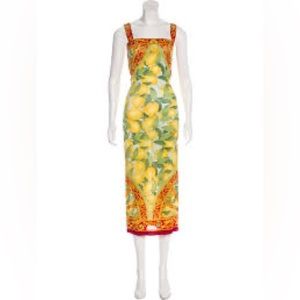COPY - Dolce and Gabbana Lemon Print Wheel Silk Dress Size 8